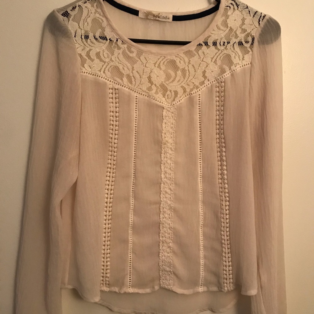 Sheer cream shirt